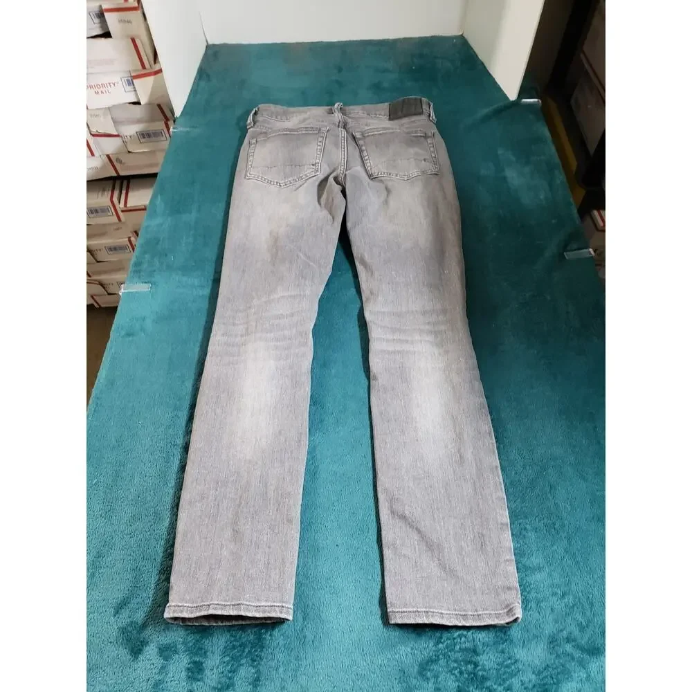 Aeropostale Jeans Size 28x30 Mens Gray Pants Stretch Distressed Mid Rise Skinny